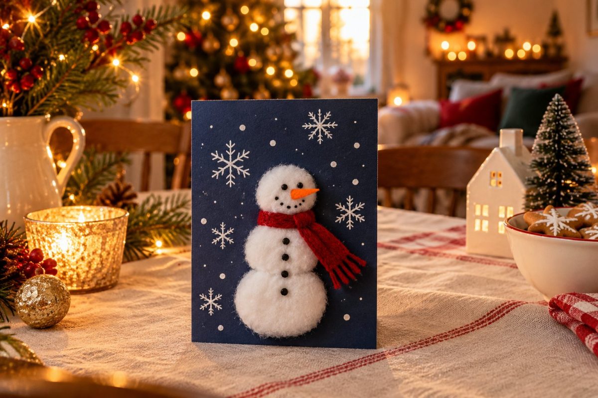 La carte bonhomme de neige en relief