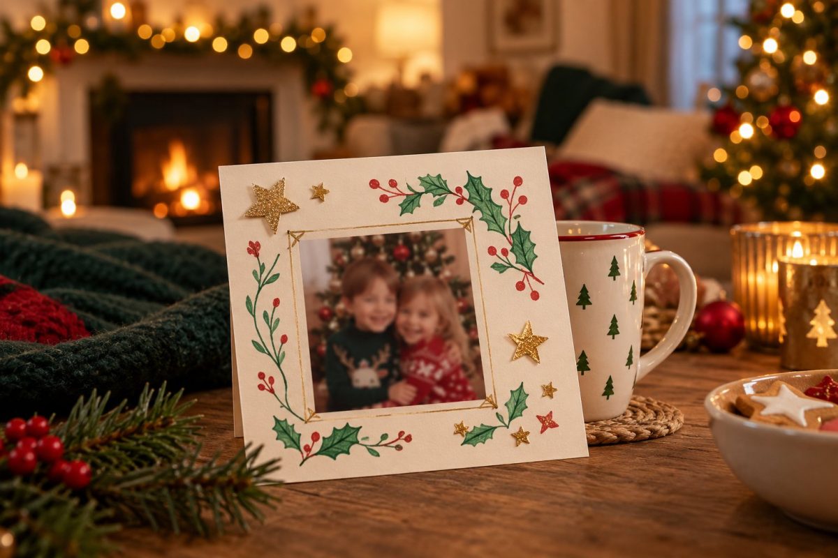 La carte photo avec un cadre décoré