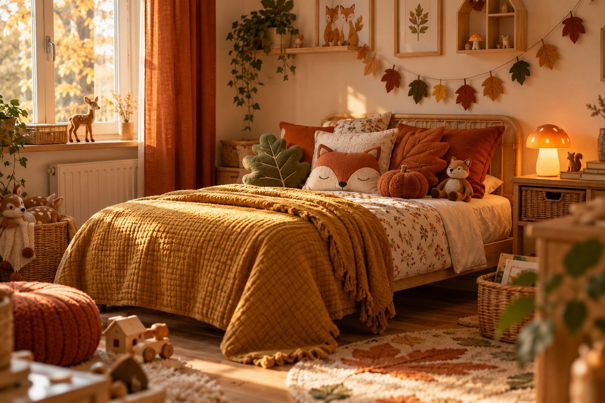 La chambre des enfants aux couleurs d'automne