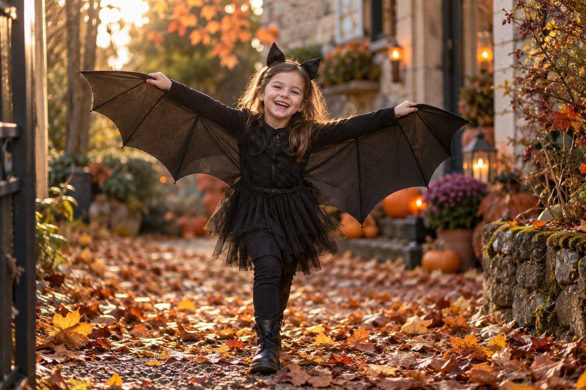 La chauve-souris avec des ailes en parapluie
