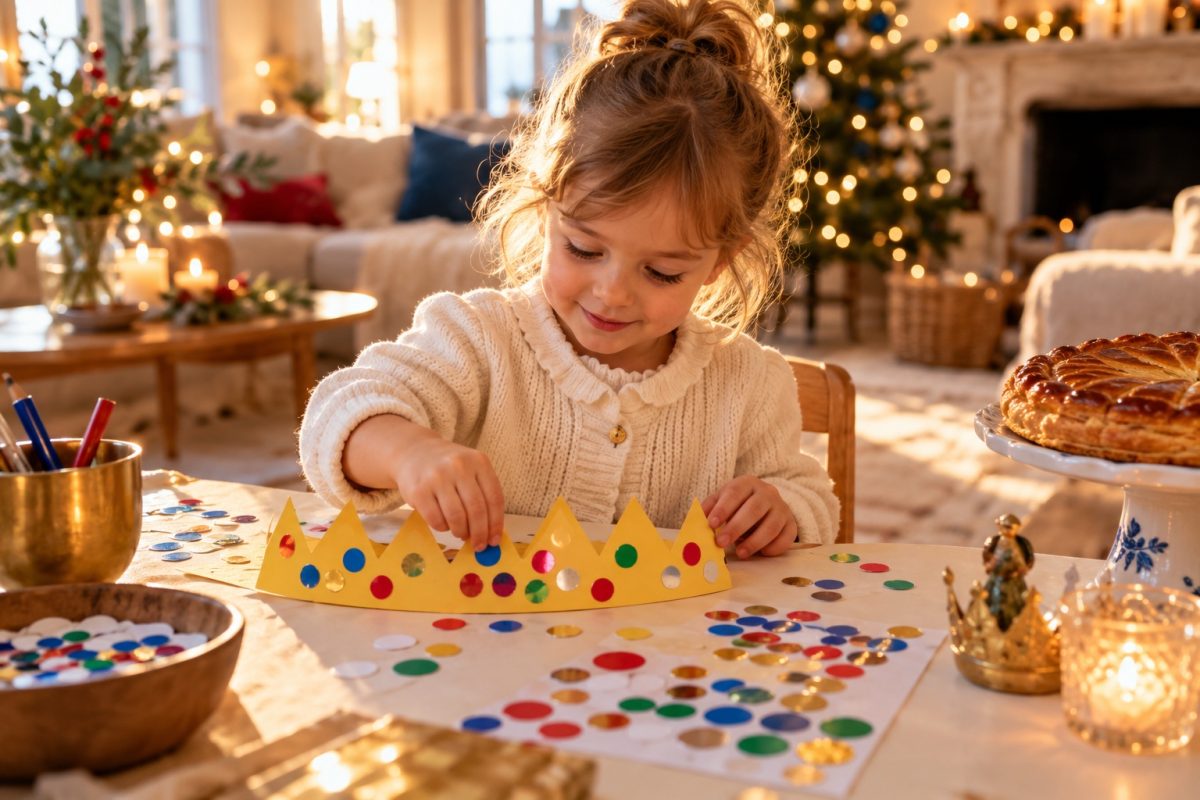 La couronne zigzag à gommettes pour les petits
