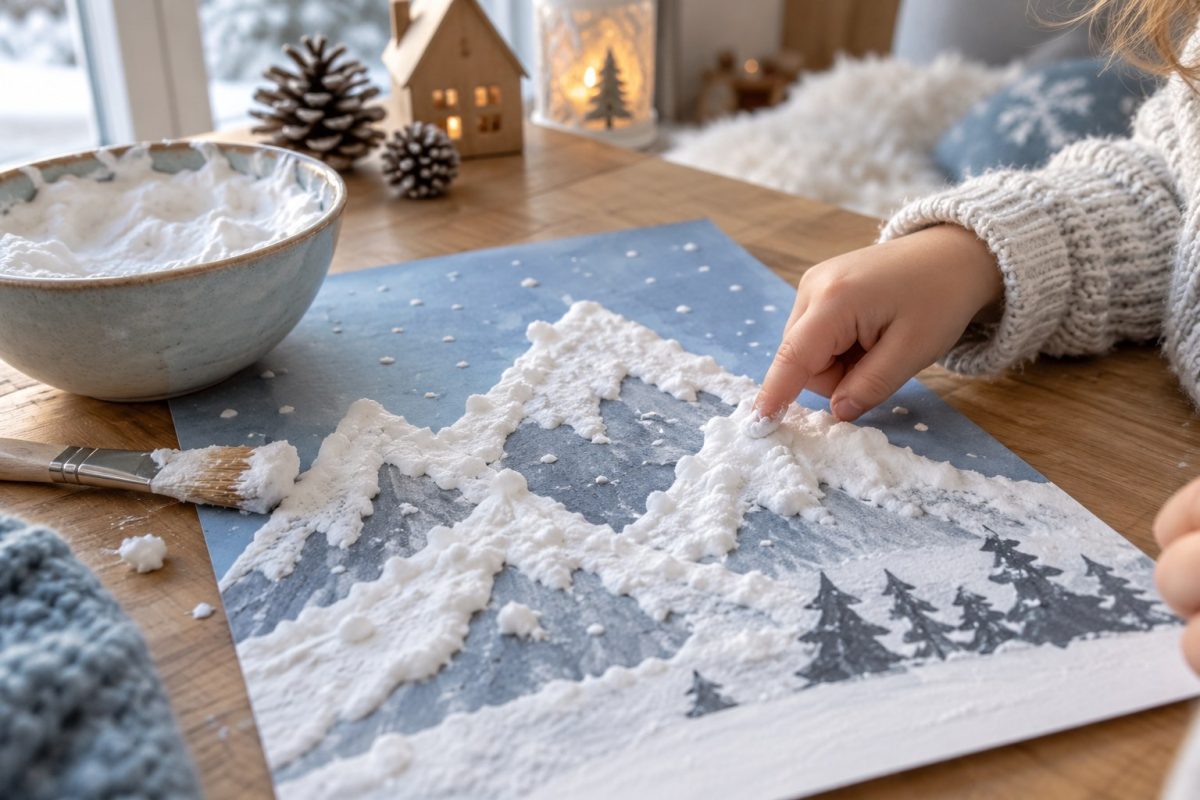 La neige gonflante à la mousse à raser