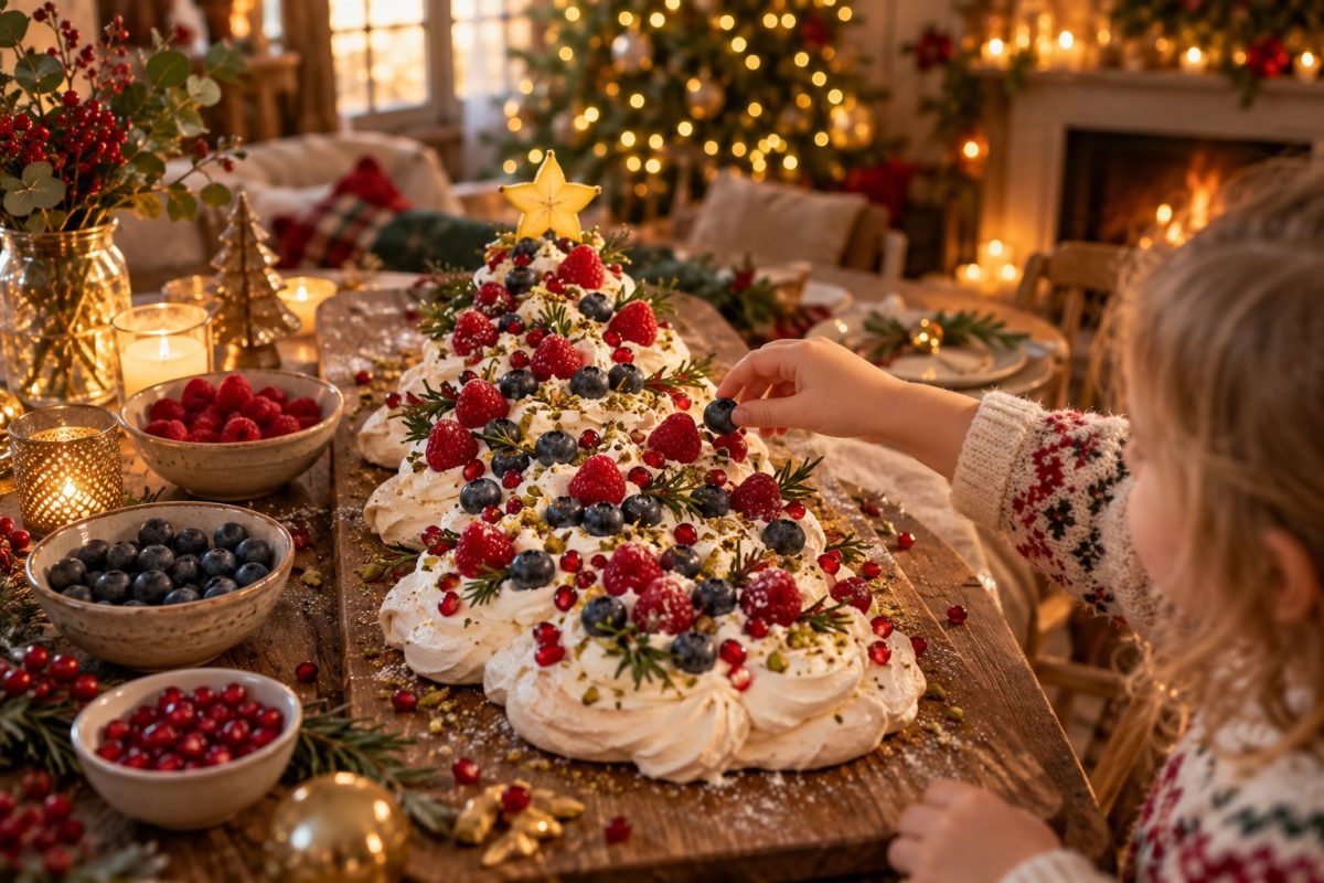 La pavlova en forme de sapin