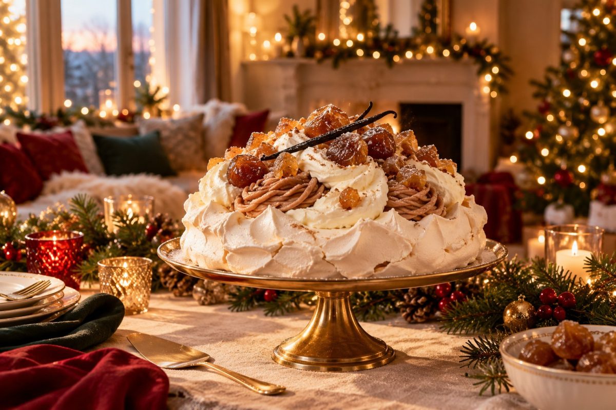 La pavlova marrons et chantilly vanillée