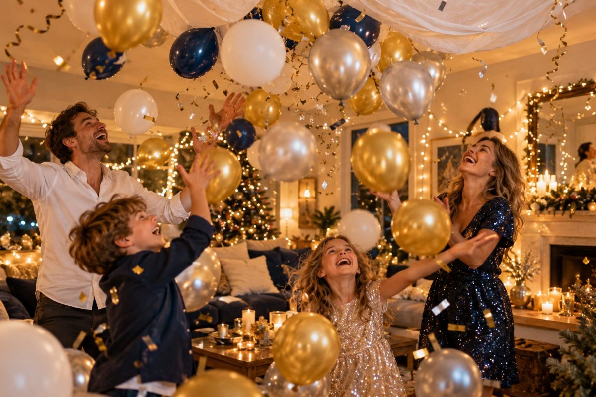 La pluie de ballons à minuit