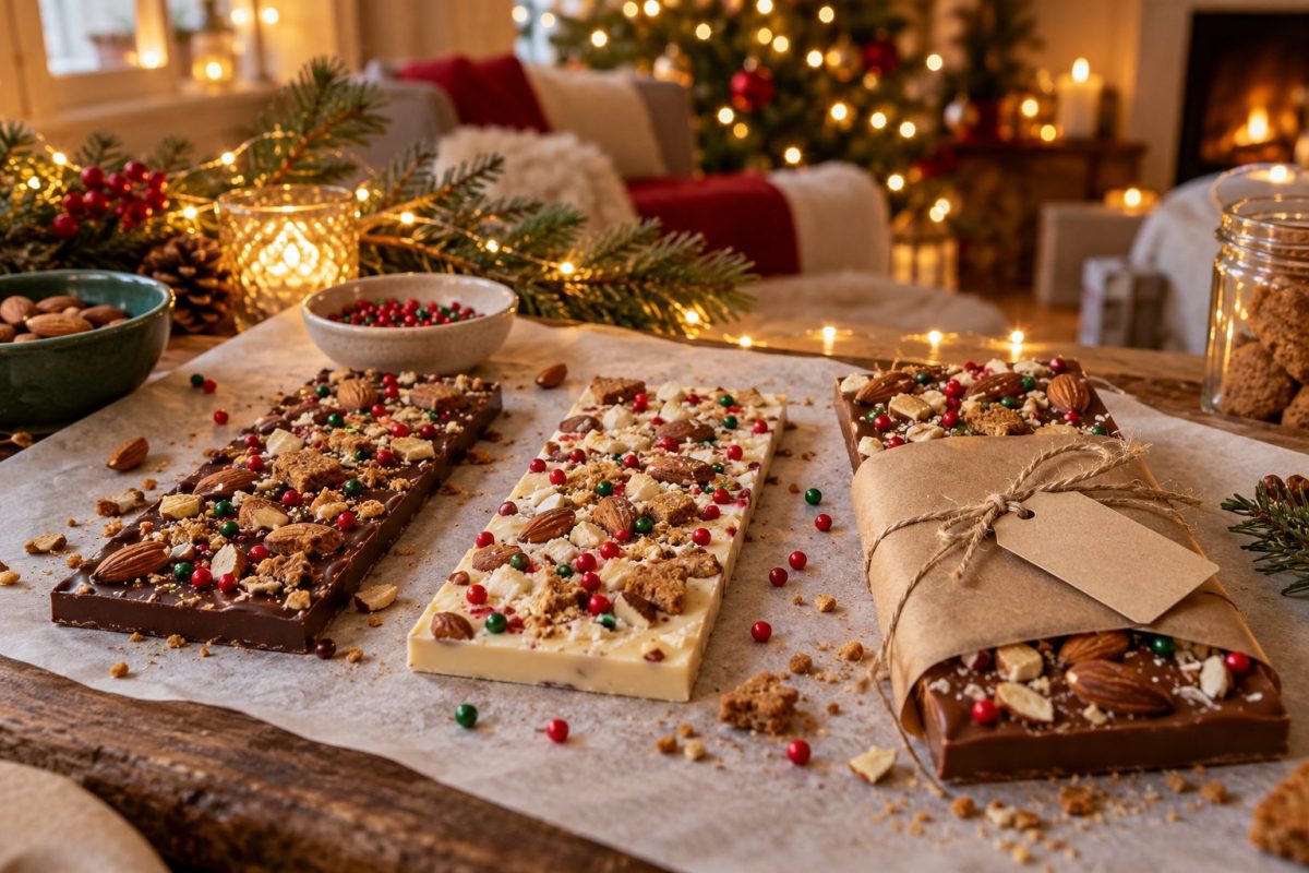 Tablettes de chocolat maison décorées par un enfant
