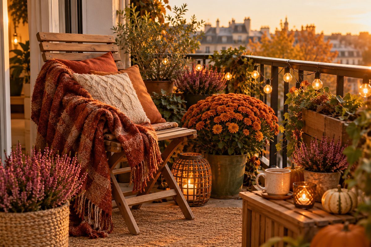 Le balcon cosy d'automne