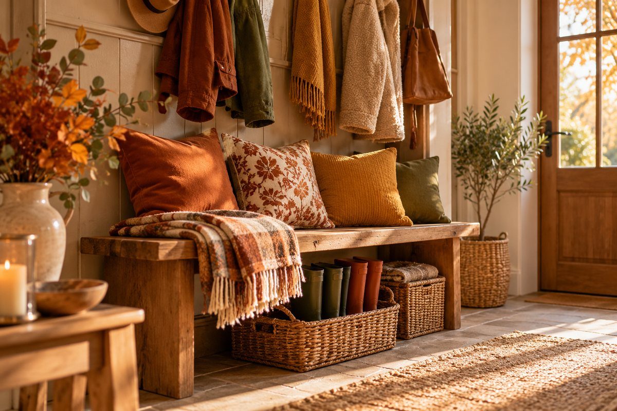 Le banc et les coussins