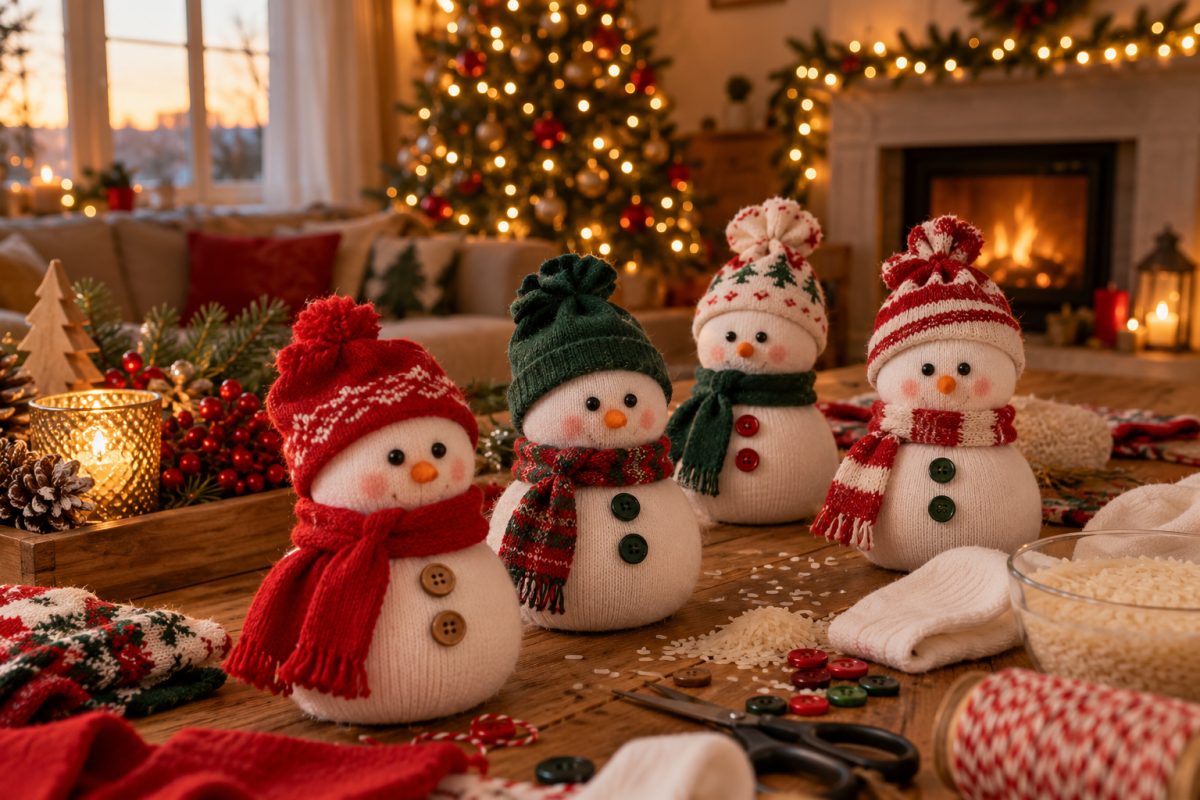 Le bonhomme de neige en chaussette