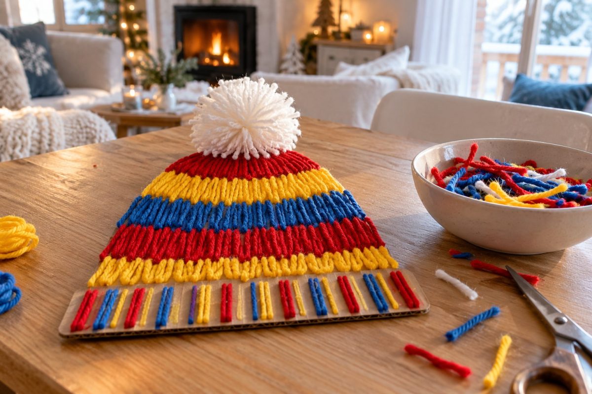 Le bonnet en laine collée