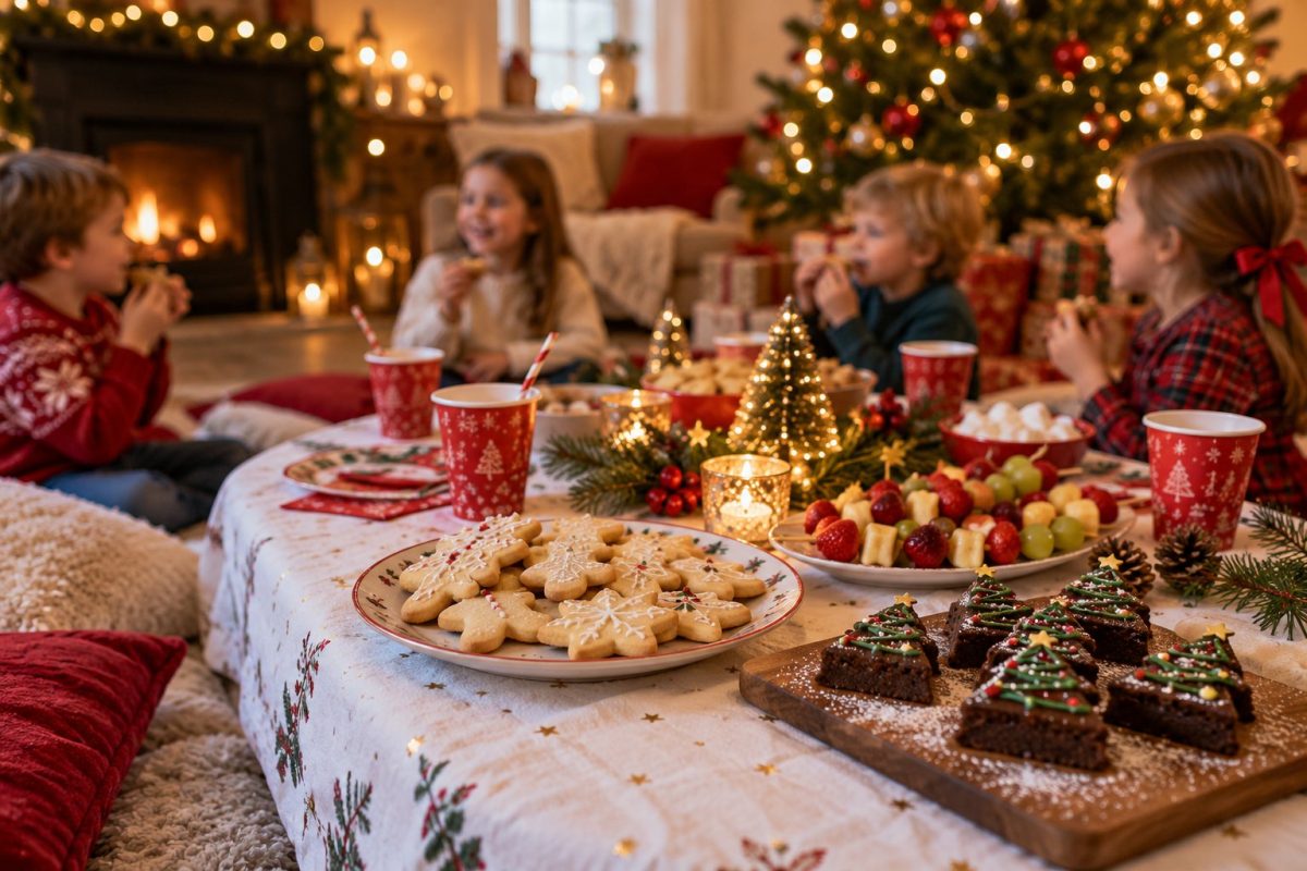 Buffet de goûter de Noël pour un après-midi entre copains