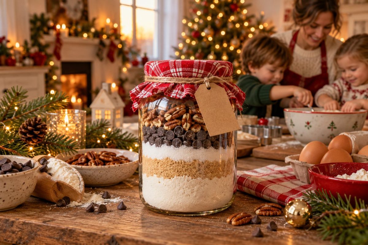 Le mélange pour cookies en couches