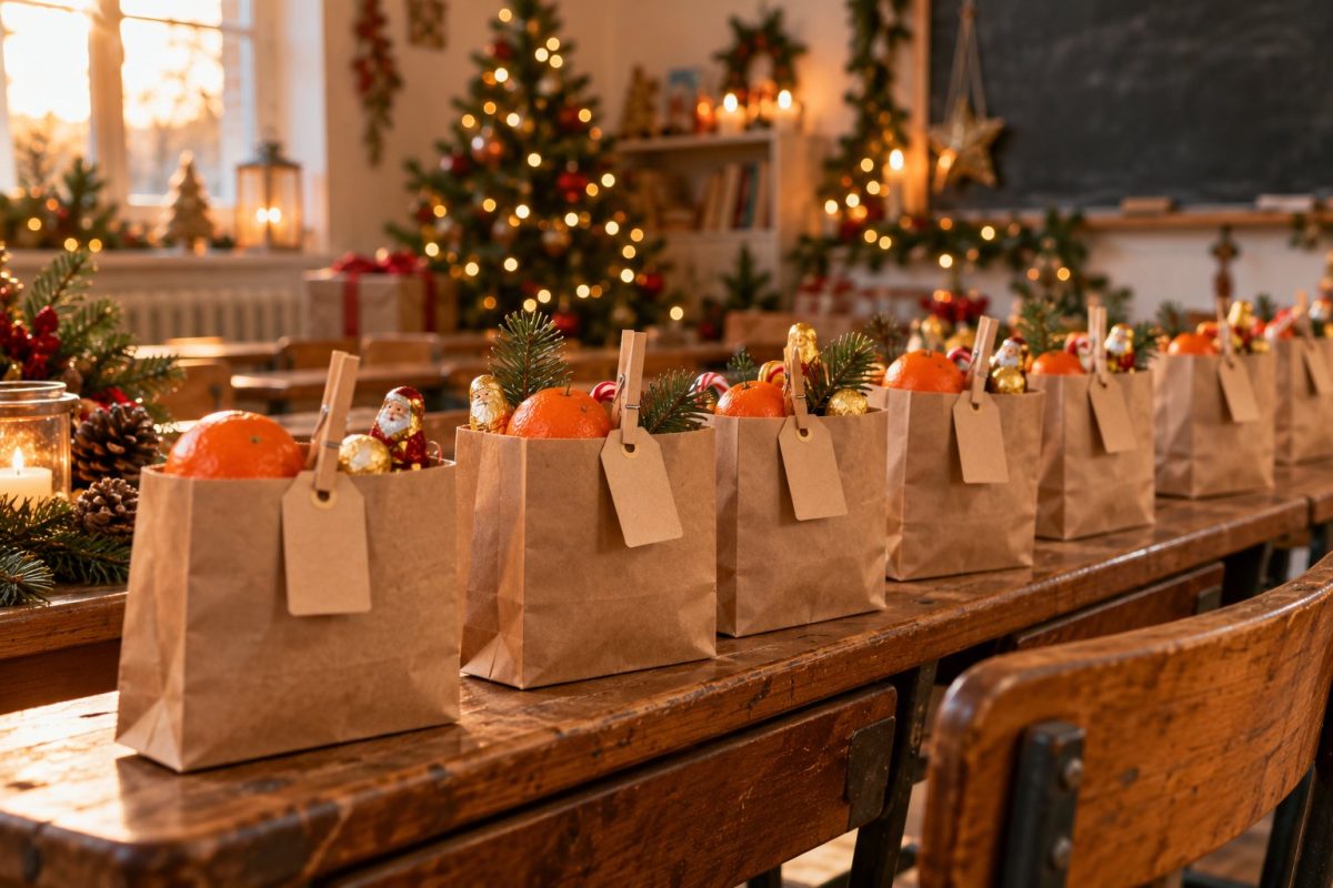 Petits sachets de douceurs pour l'ATSEM et le personnel de l'école