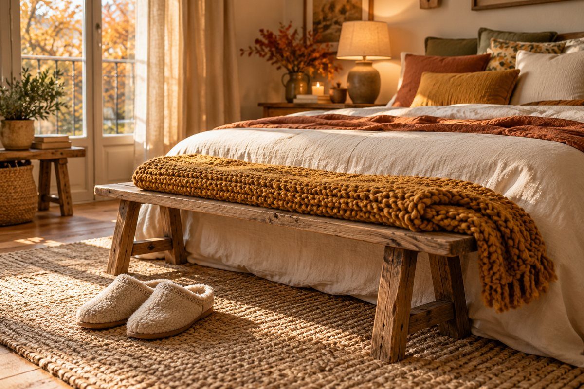 Le plaid au pied du lit