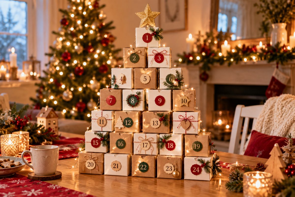 Le sapin de bocaux et de boîtes