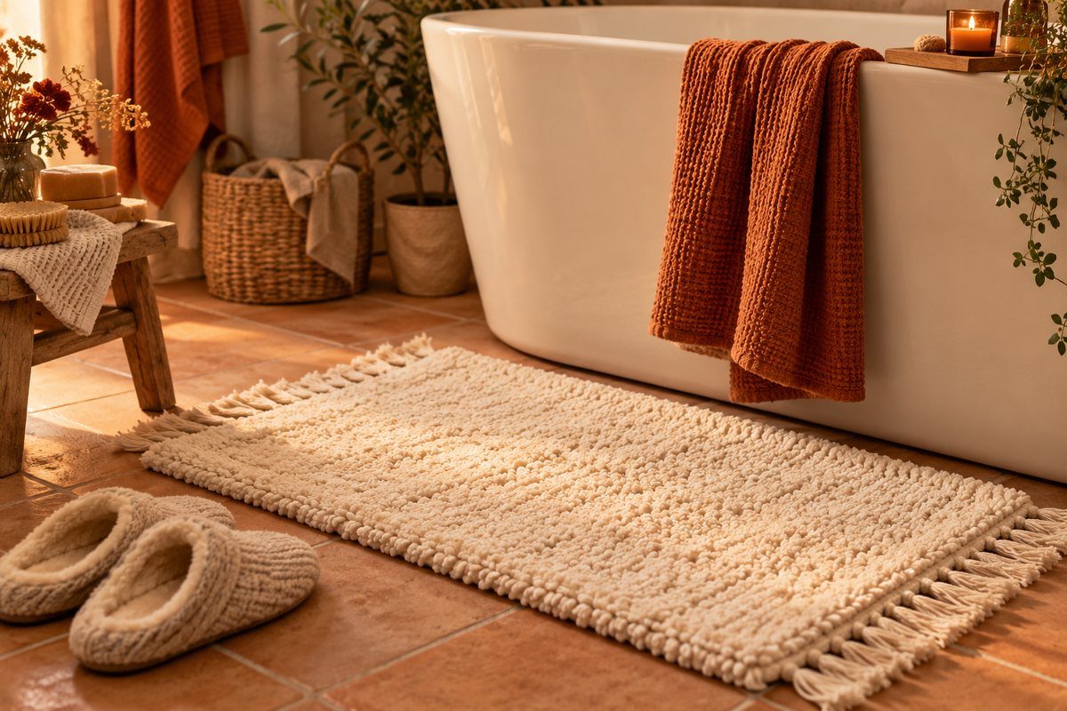 Le tapis de bain moelleux