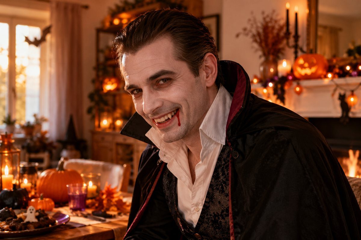 Le vampire en chemise blanche