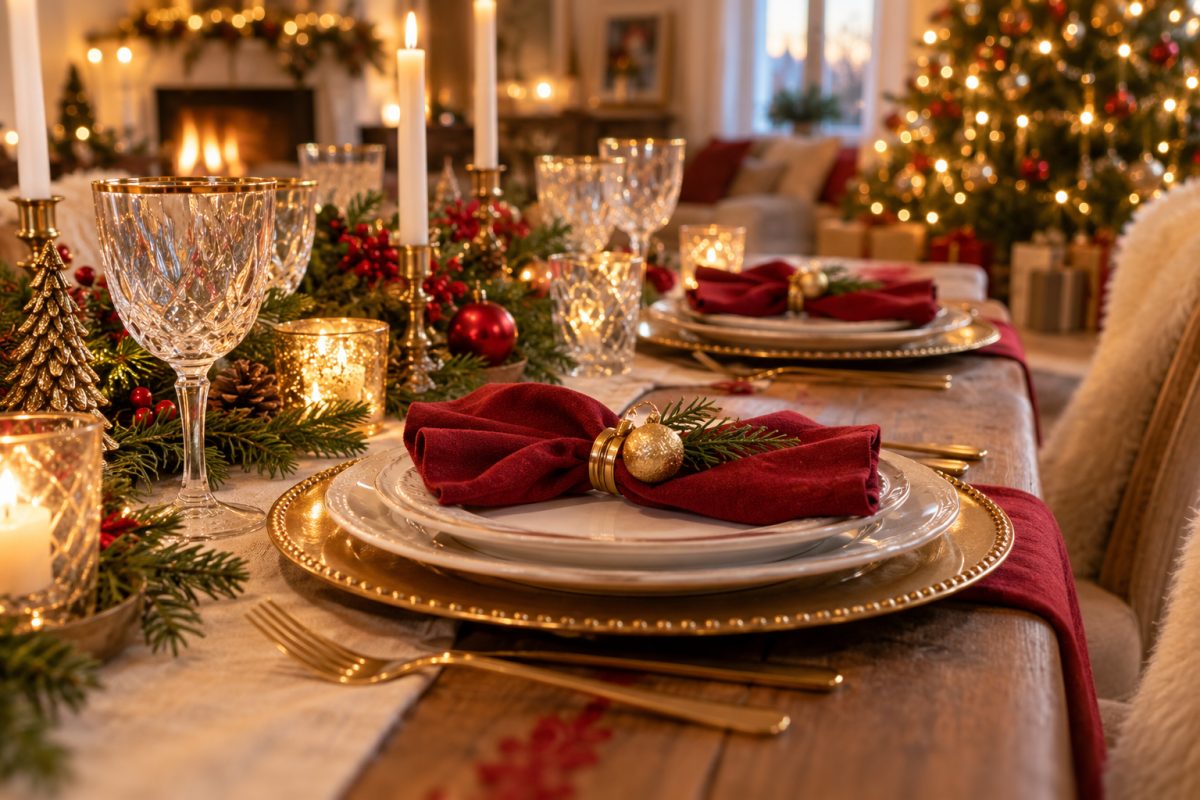 Les assiettes de présentation dorées