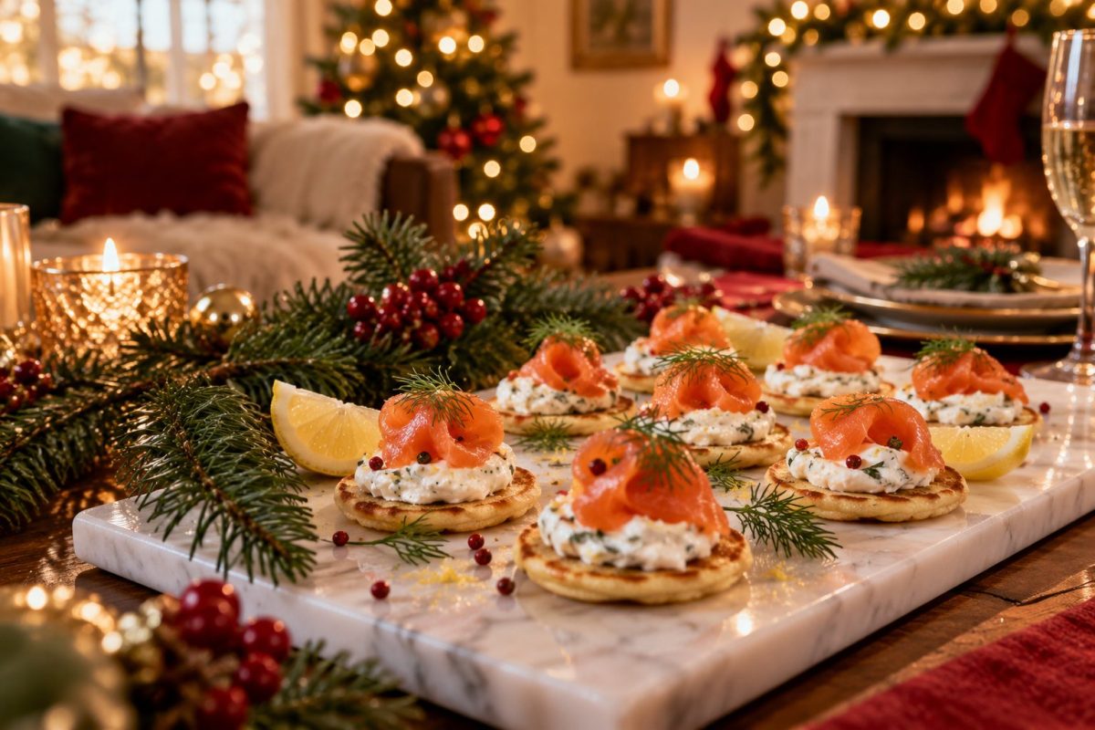 Blinis au saumon fumé et à la crème citronnée