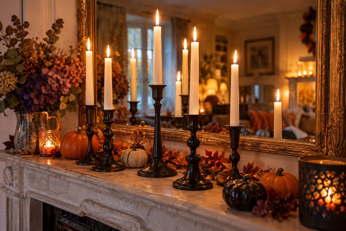 Les chandeliers noirs et leurs bougies