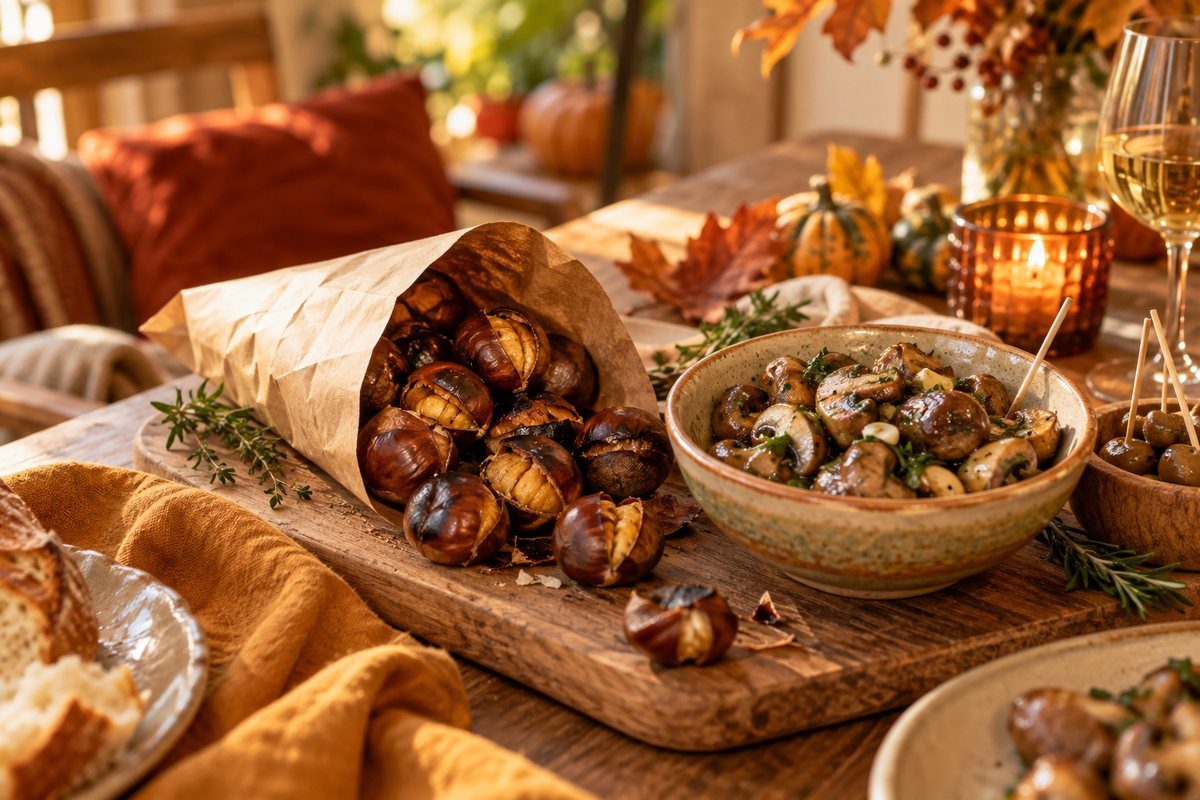 Les châtaignes et les champignons