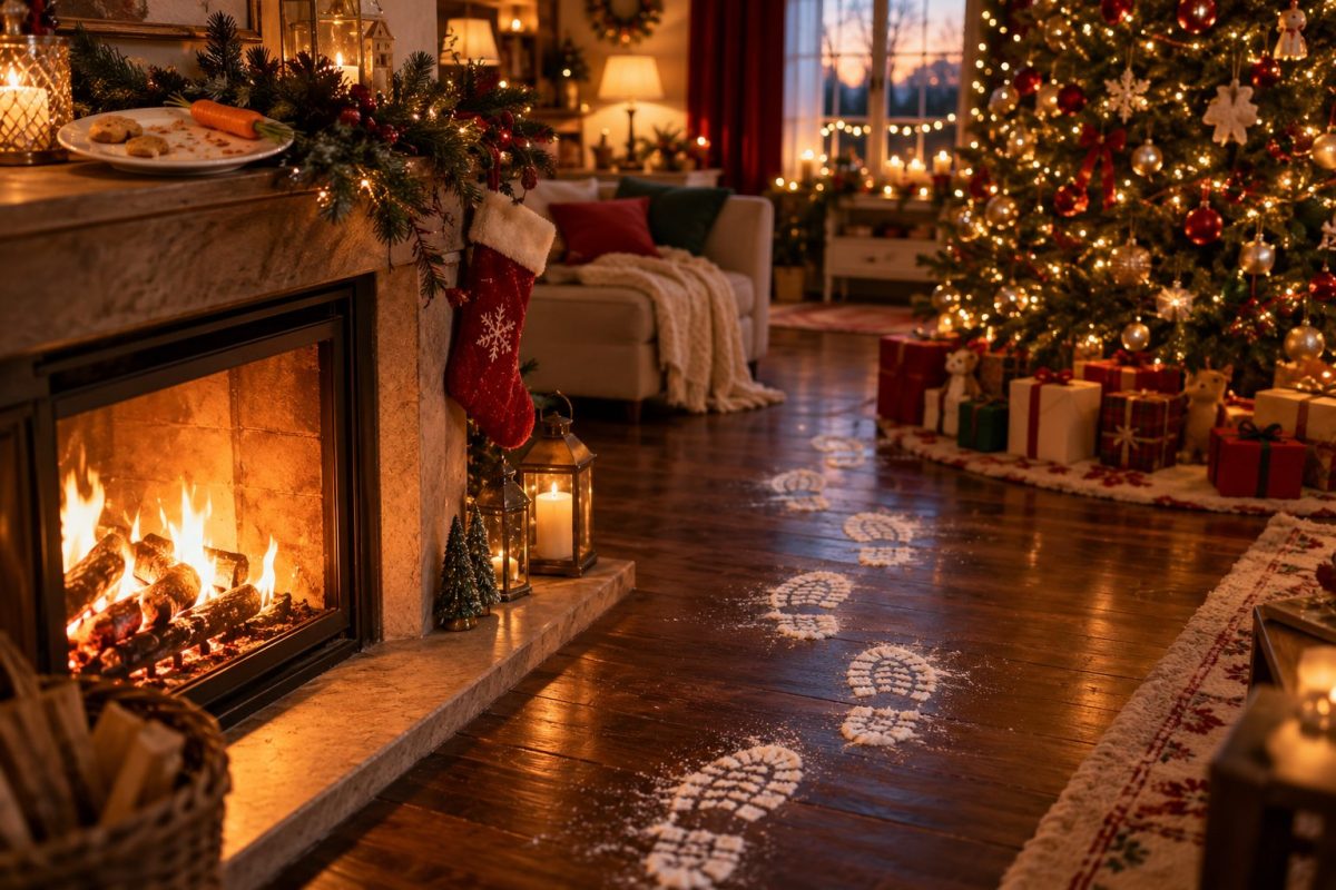 Les traces de pas du Père Noël