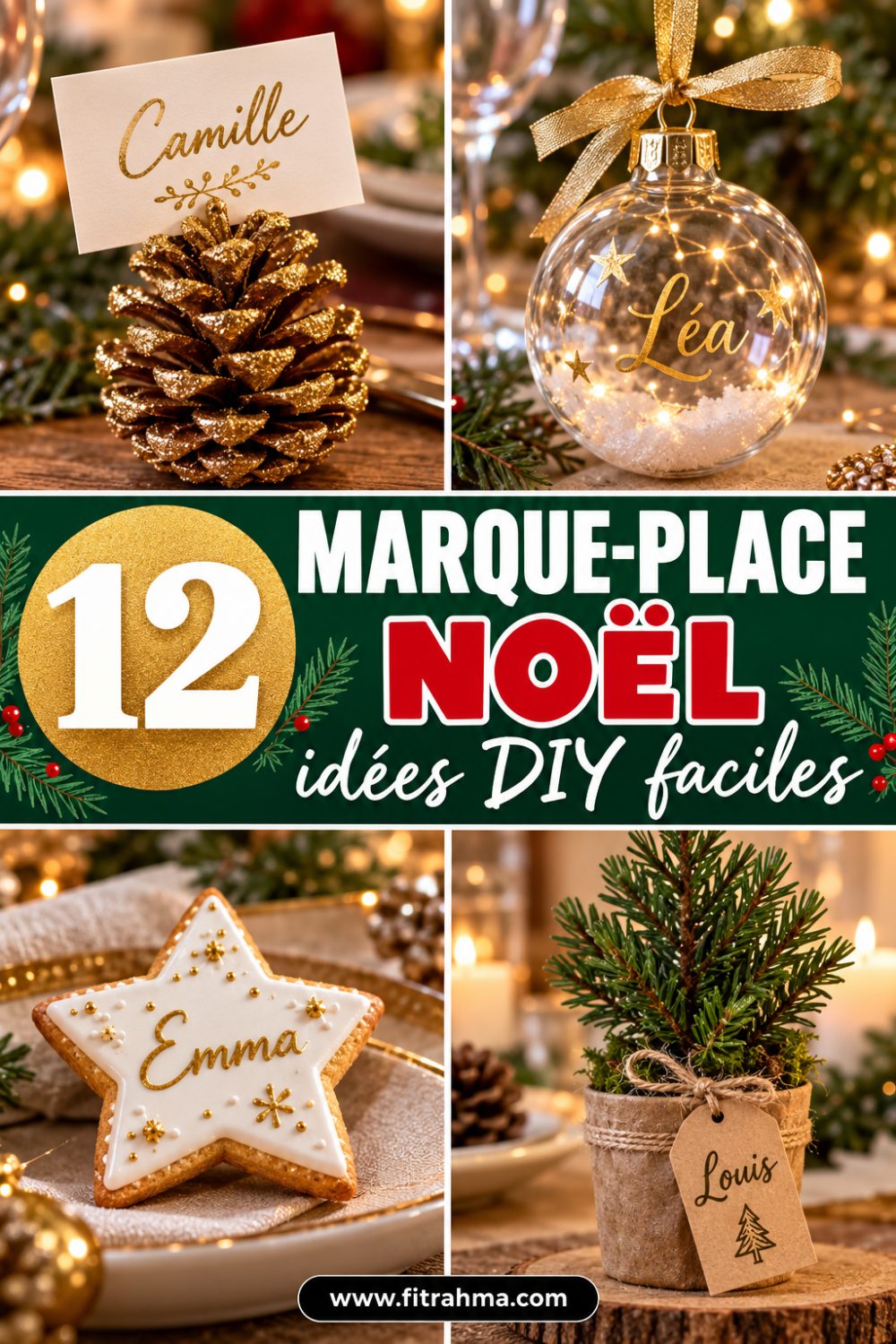 Marque-place de Noël : 12 idées DIY faciles