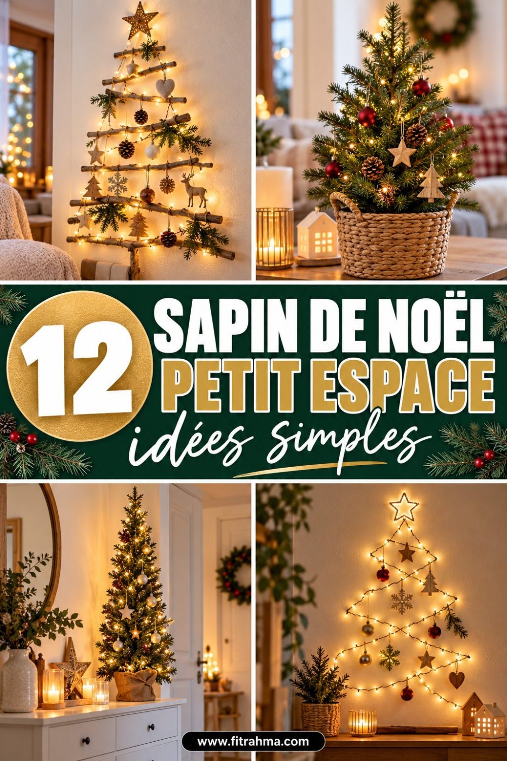 Sapin de Noël pour petit espace : 12 idées simples