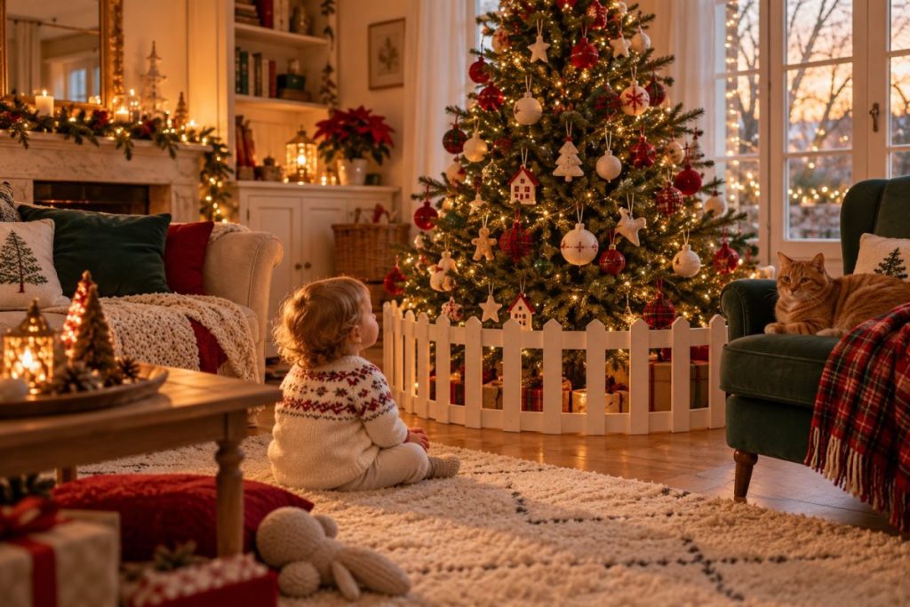 Sécuriser la déco de Noël avec des enfants et des animaux : nos astuces