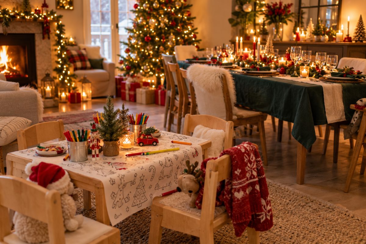 Organiser la table des enfants pour Noël
