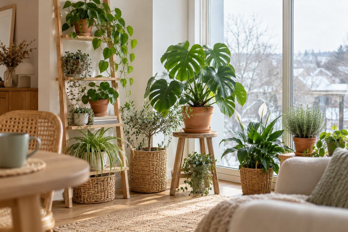Un coin de plantes vertes près de la fenêtre