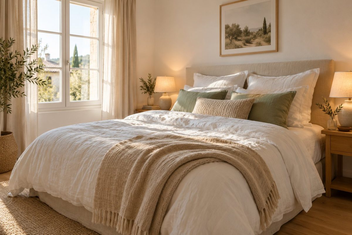 Une chambre toute douce en lin et blanc