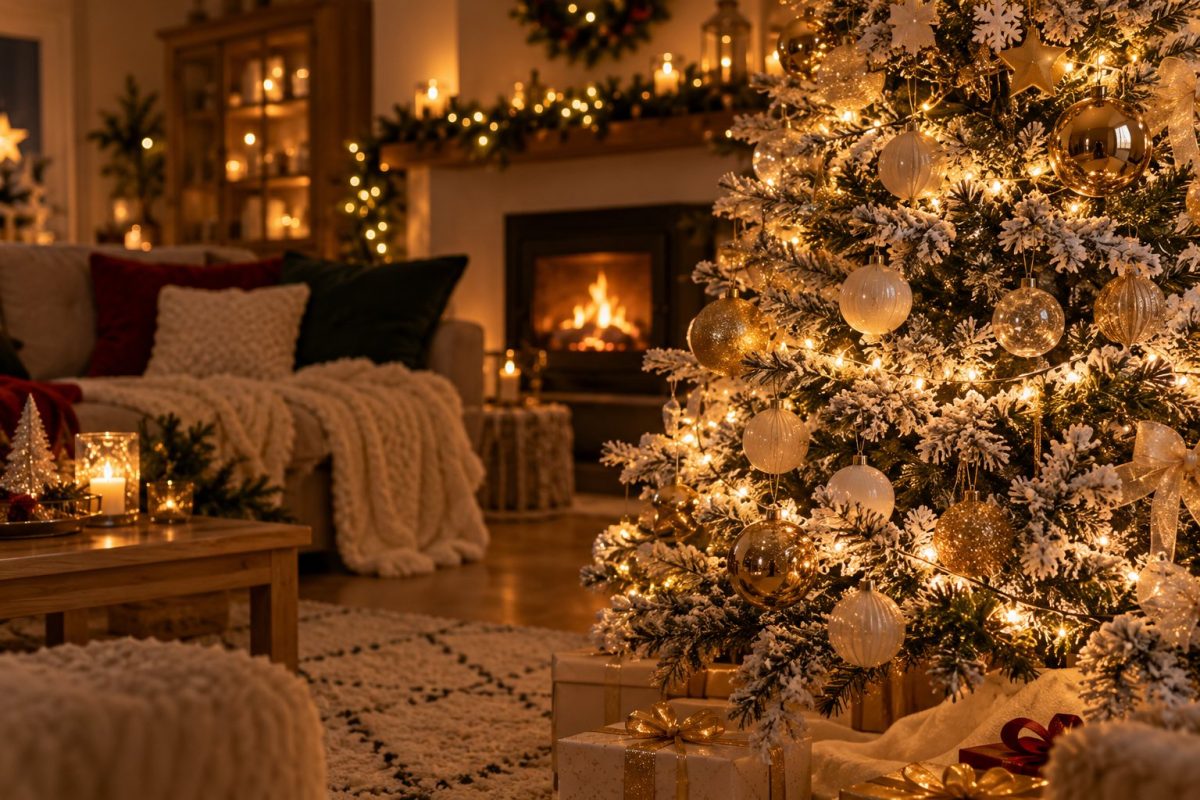 Une guirlande lumineuse blanc chaud